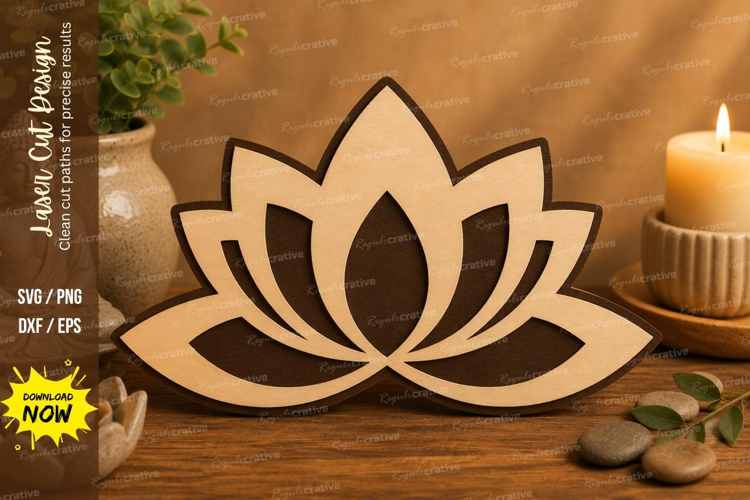 Lotus Flower Laser Cut SVG Design lotus svg, lotus flower