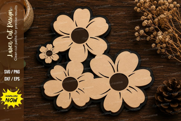 Flower Blossom Laser Cut SVG File flower svg, blossom svg,