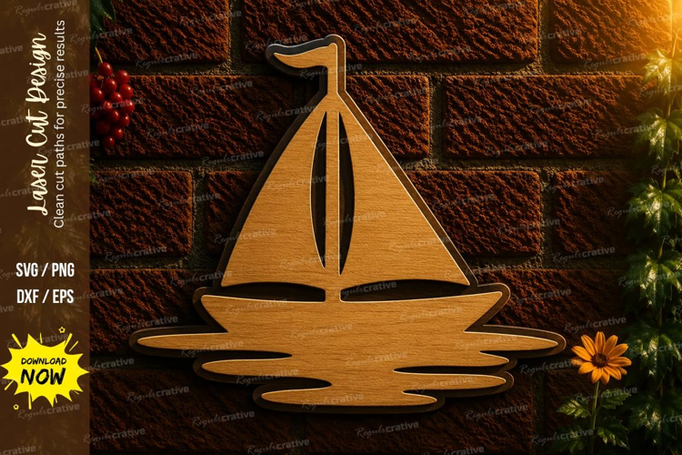 Sailboat Laser Cut SVG File sailboat svg, sailing boat svg,