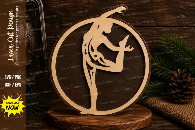 Gymnast Laser Cut SVG File gymnast svg, gymnastics svg, rhyt