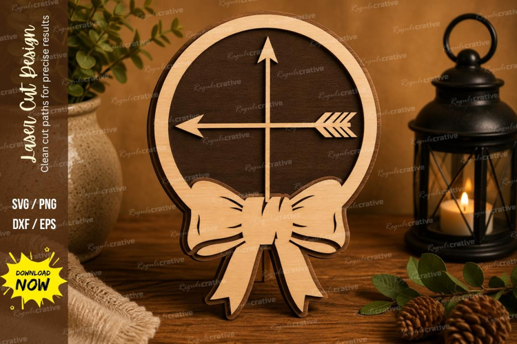 Arrow Bow Laser Cut SVG File arrow bow svg, bow ribbon svg,