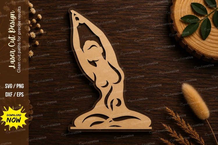Yoga Pose Laser Cut SVG File yoga svg, yoga pose svg, medita