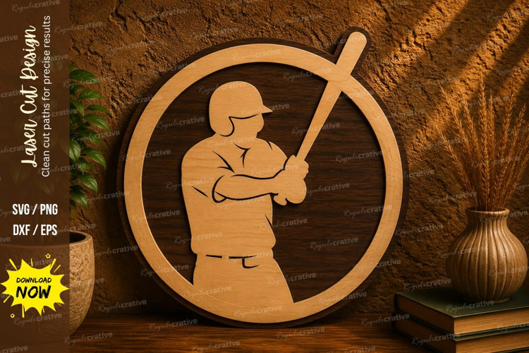 Baseball Player Laser Cut SVG File baseball player svg, base