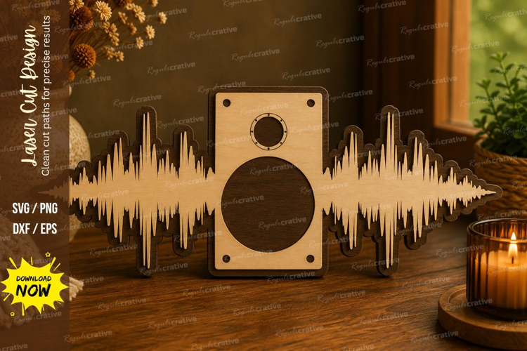 Speaker Sound Laser Cut SVG File speaker svg, sound wave svg