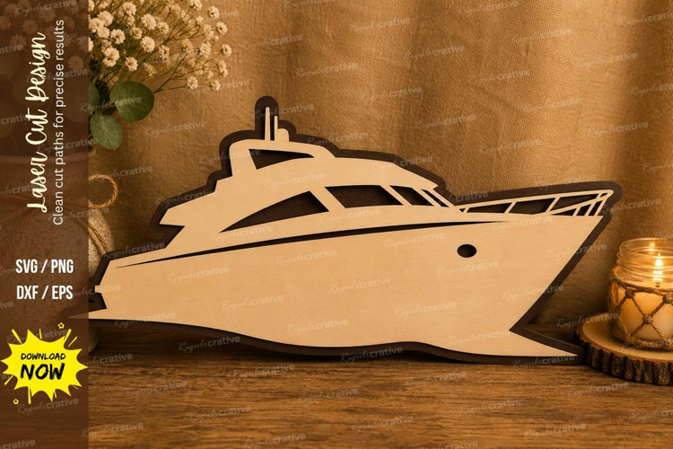 Luxury Yacht Laser Cut SVG File luxury yacht svg, yacht svg,