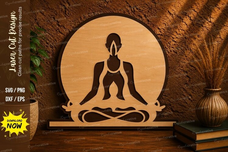 Meditation Circle Laser Cut SVG File meditation svg, yoga example image 1