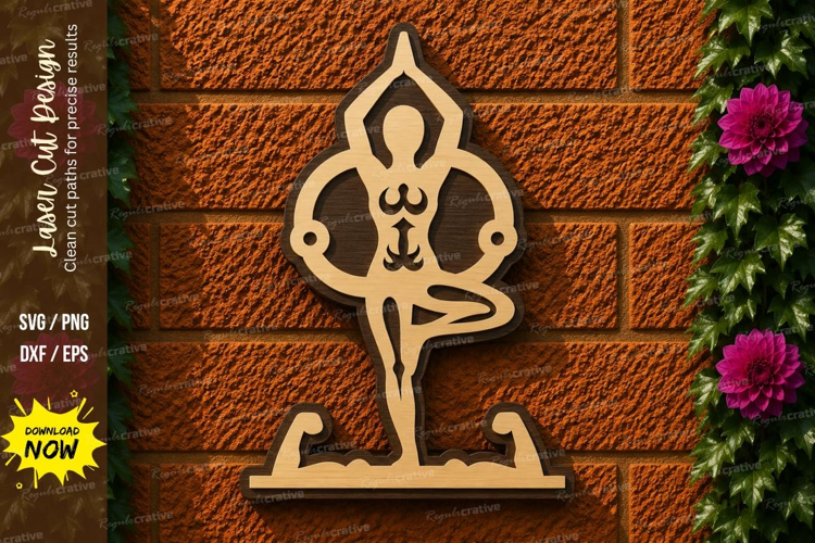 Yoga Pose Laser Cut SVG File yoga pose svg, meditation pose
