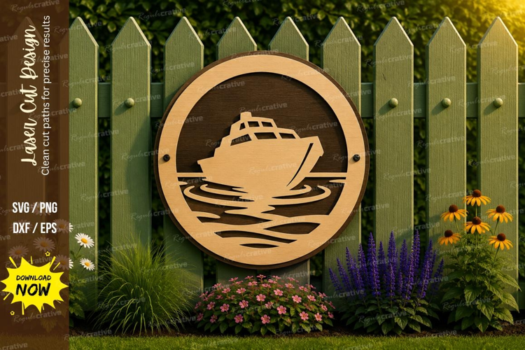 Boat Ornament Laser Cut SVG File boat ornament svg, boat svg