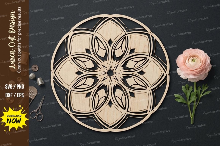 Loop Mandala Laser Cut SVG laser cut svg, loop mandala