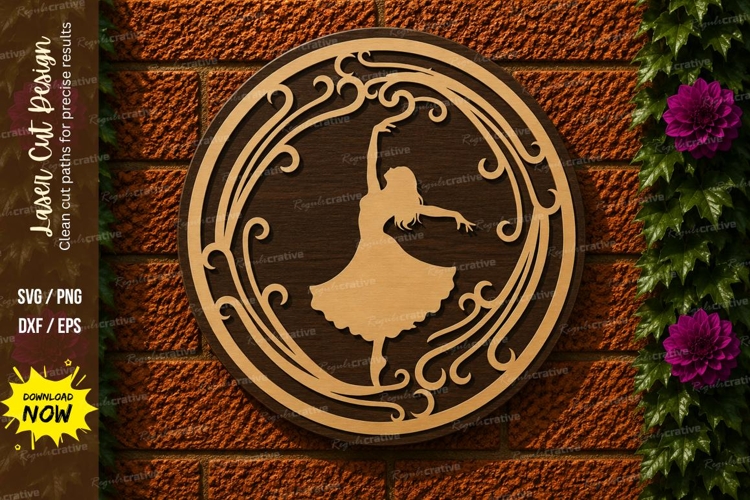Dancing Woman Wall Art Laser Cut SVG File dancer svg, dancin