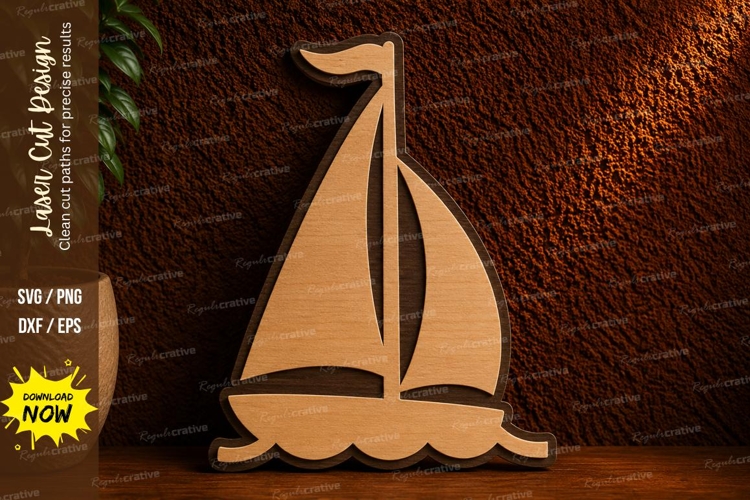 Classic Sailboat Laser Cut SVG File classic sailboat svg,