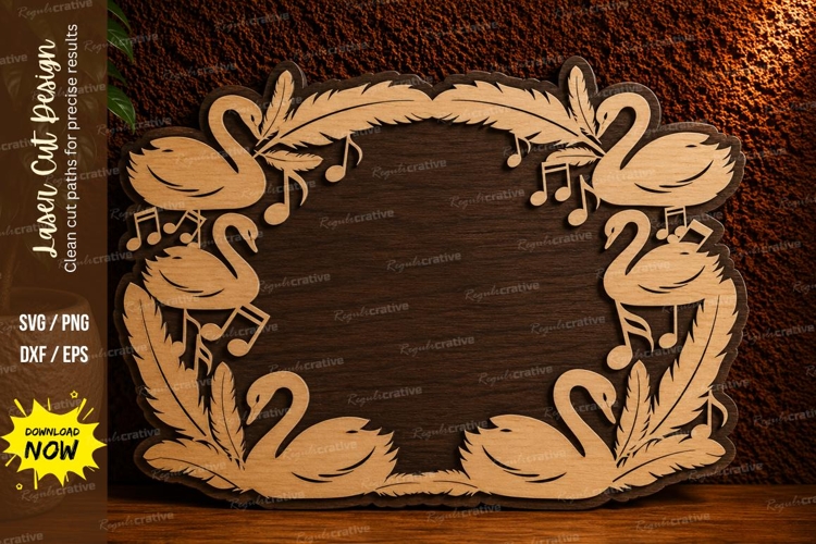 Floral Bird Frame Laser Cut SVG File bird floral frame svg,