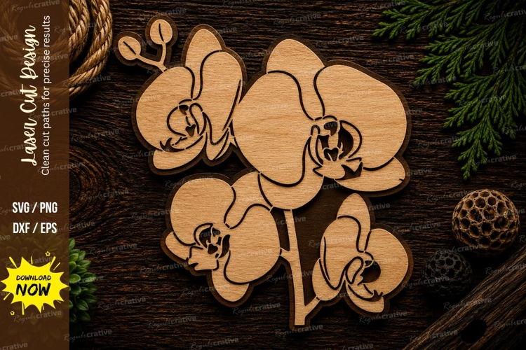 Orchid Flowers Laser Cut SVG File orchid flowers svg, orchid