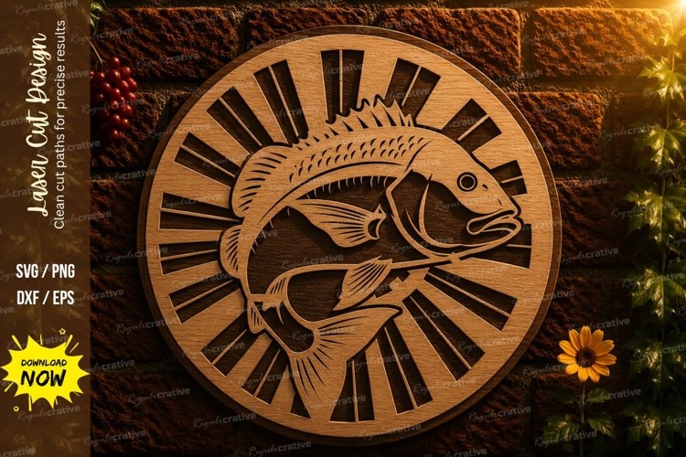 Fishing Bass Piano Laser Cut SVG File fishing bass svg, bass