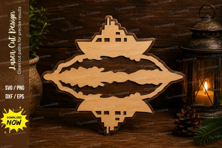 Cruise Ship Ocean Laser Cut SVG File cruise ship svg, ship