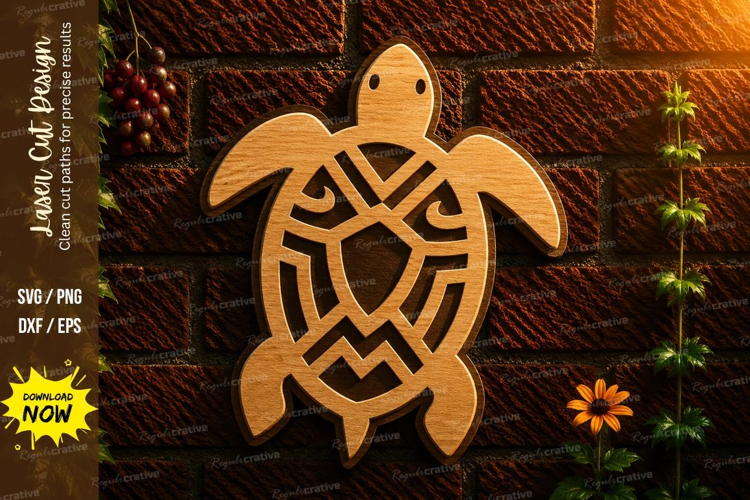 Geometric Sea Turtle Laser Cut SVG File sea turtle svg, turt