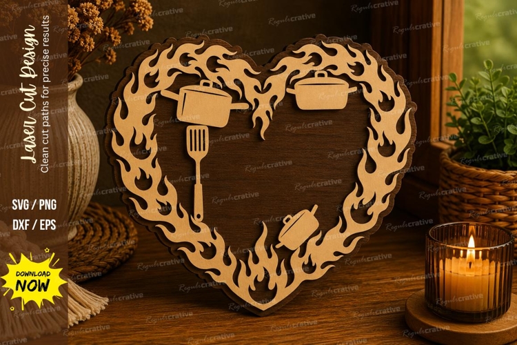 BBQ Tools Heart Laser Cut SVG File bbq tools svg, grill tool