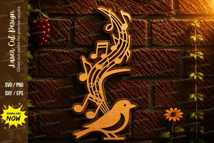 Musical Notes Wave Laser Cut SVG File music notes svg, music