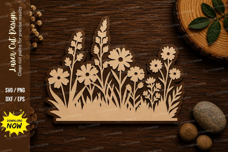Wildflower Garden Laser Cut SVG File wildflower svg, wildflo