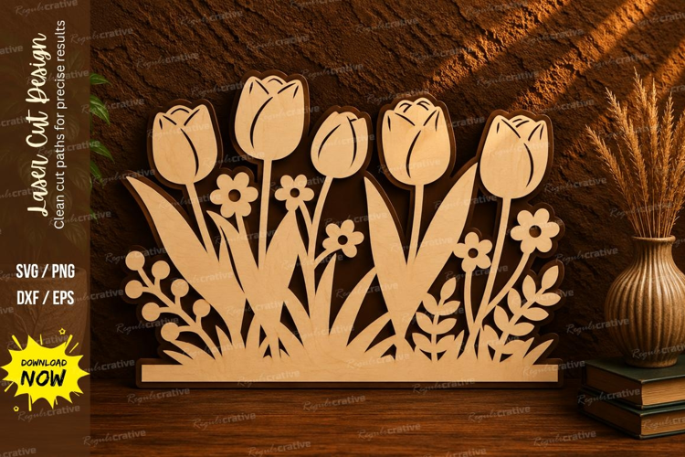 Tulip Flower Garden Laser Cut SVG File tulip svg, tulip flow