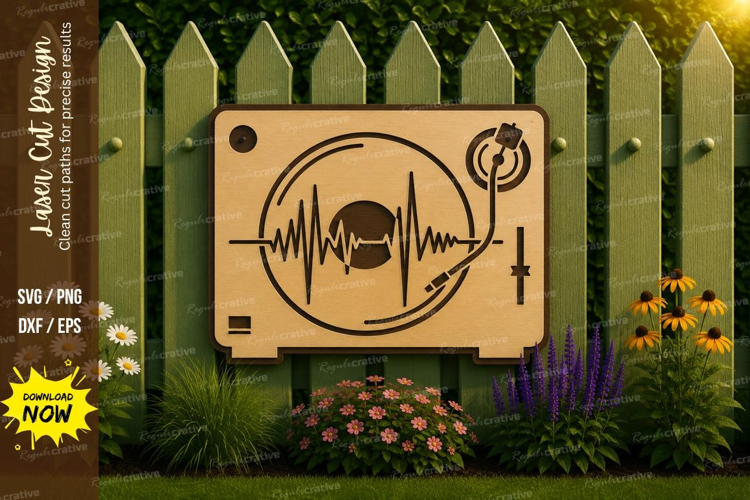 Music Soundwave Record Laser Cut SVG File soundwave svg