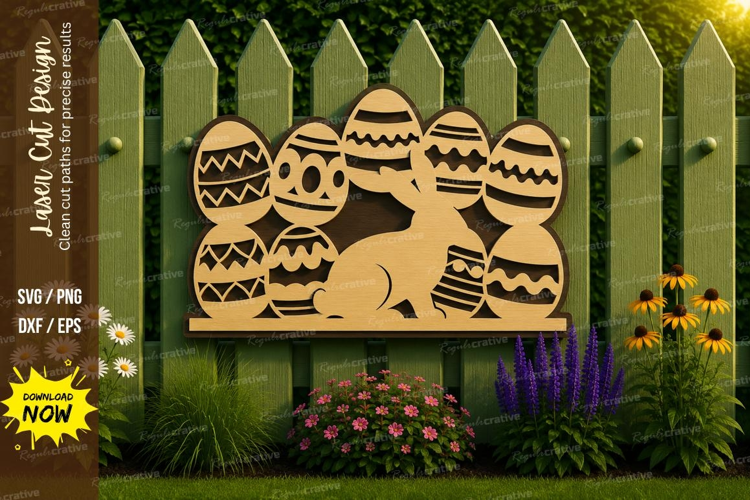 Easter Bunny Eggs Laser Cut SVG File easter bunny svg, bunny