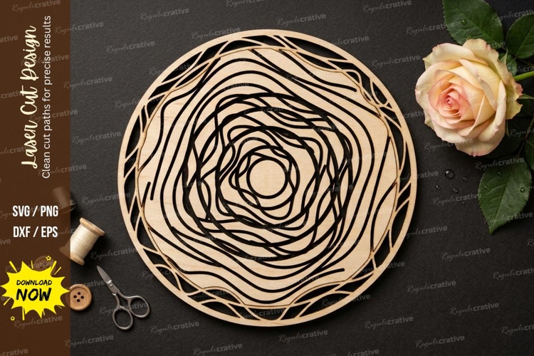 Floral Ring Laser Cut SVG laser cut svg, floral ring, flower