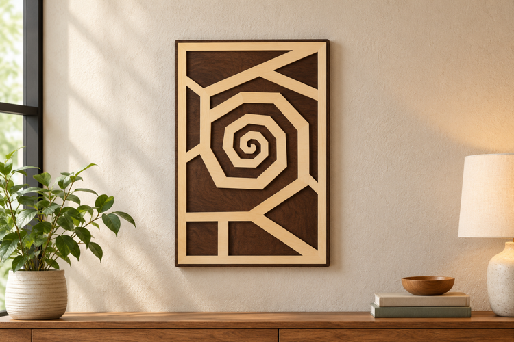Spiral Frame Laser Cut SVG File spiral frame svg, geometric