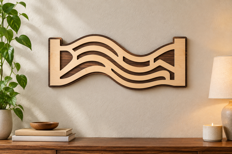Modern Waves Laser Cut SVG File modern waves svg, wave wall