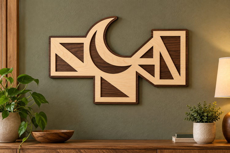 Moon Geometry Laser Cut SVG File moon geometry svg, crescent