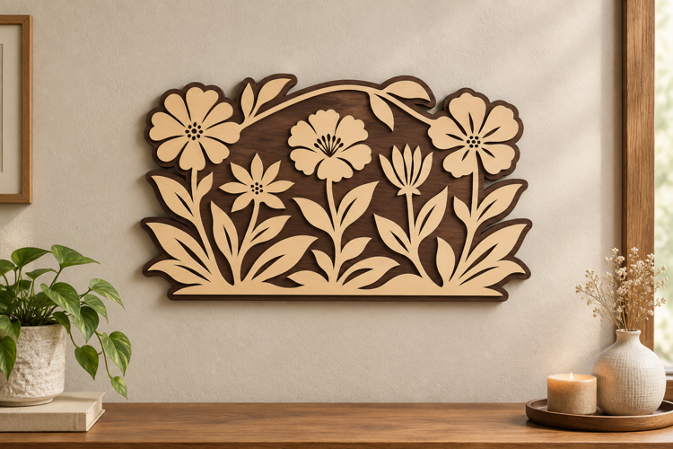 Wildflower Panel Laser Cut SVG File wildflower panel svg