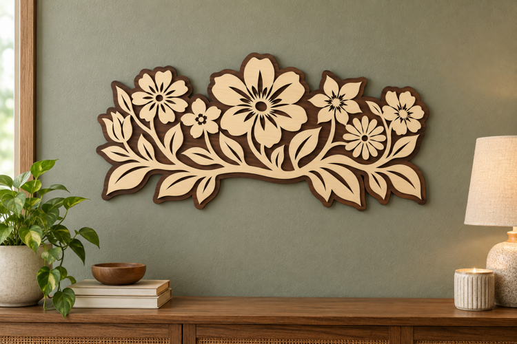 Floral Border Laser Cut SVG File floral border svg, flower