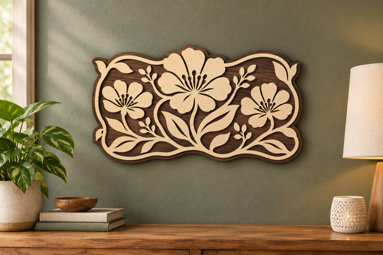 Floral Frame Laser Cut SVG File floral frame svg, flower