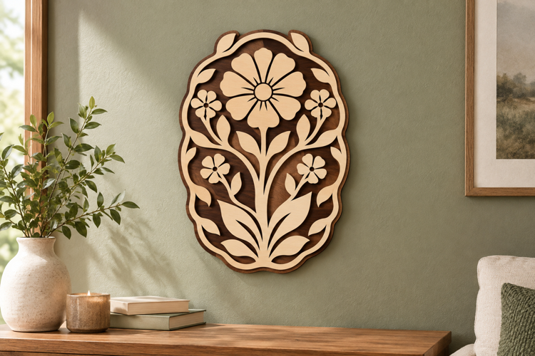 Oval Floral Laser Cut SVG File oval floral svg, floral oval