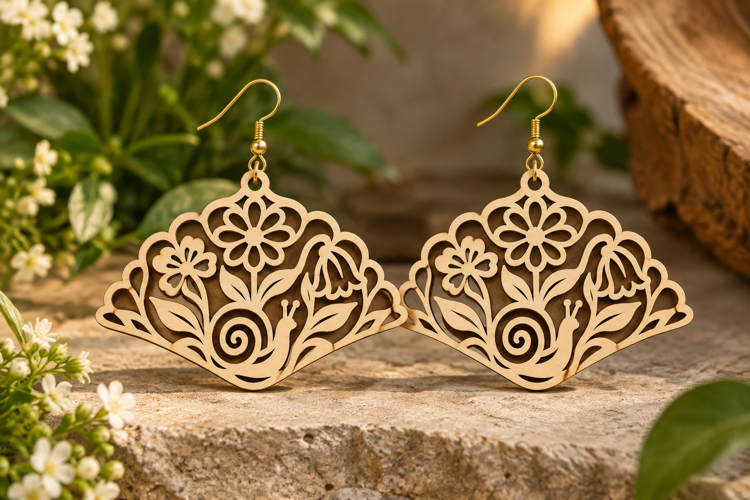 Round Floral Laser Cut SVG File round floral svg, round earr