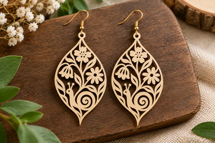 Leaf Drop Laser Cut SVG File leaf drop svg, leaf earring svg