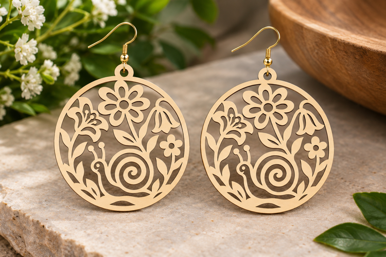 Round Swirl Laser Cut SVG File round swirl svg, swirl earrin