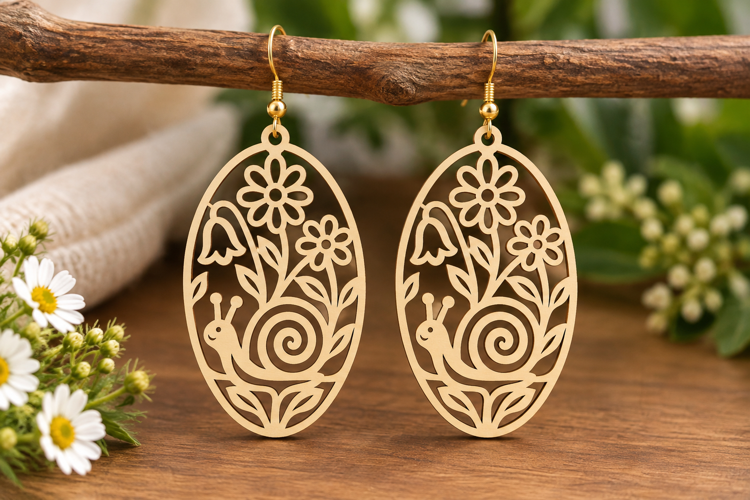 Oval Daisy Laser Cut SVG File oval daisy svg, daisy earring