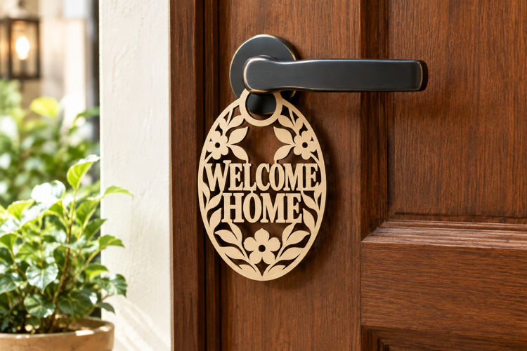 Floral Welcome Laser Cut SVG File floral welcome svg,welcome