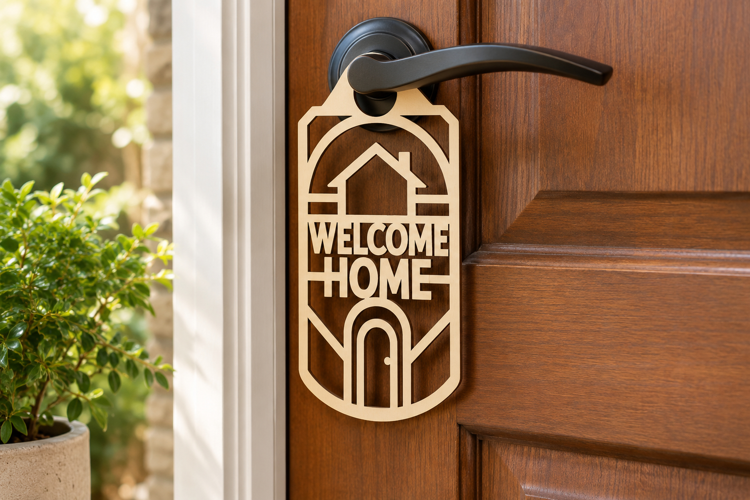 Welcome Tag Laser Cut SVG File welcome tag svg, welcome home
