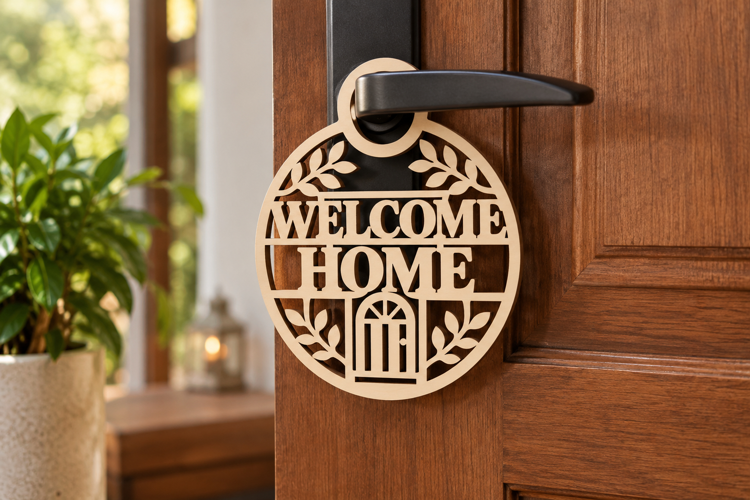 Welcome Oval Laser Cut SVG File welcome oval svg, welcome