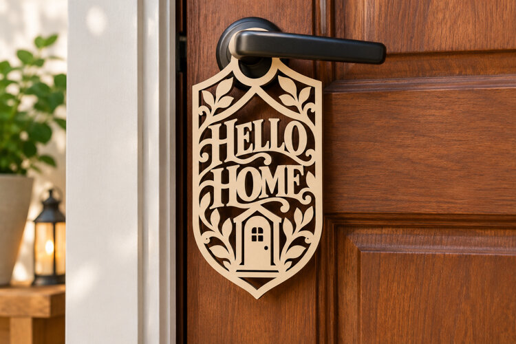 Hello Home Arch Laser Cut SVG File hello home svg, hello example image 1