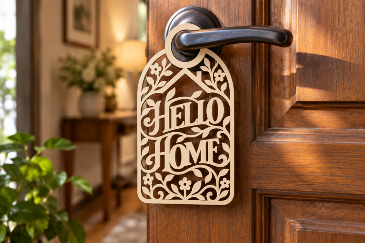 Hello Home Frame Laser Cut SVG File hello home svg, hello