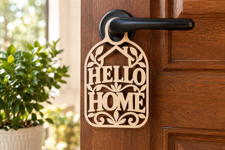 Hello House Laser Cut SVG File hello house svg, hello home example image 1