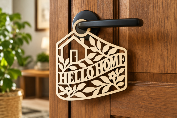House Hello Home Laser Cut SVG File house hello home, hello