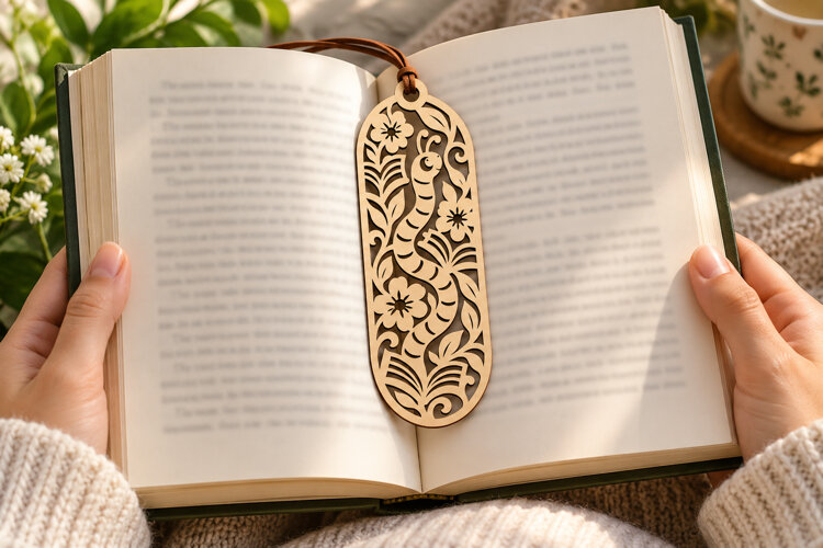 Garden Bookworm Laser Cut SVG File garden bookworm svg, book example image 1