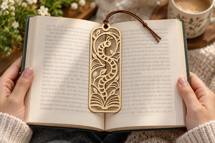 Double Bookworm Laser Cut SVG File double bookworm svg, book example image 1