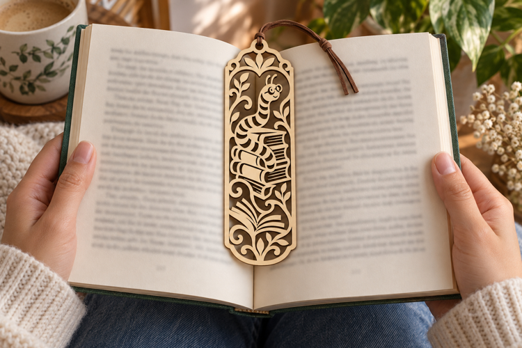 Book Stack Worm Laser Cut SVG File book stack worm svg, book