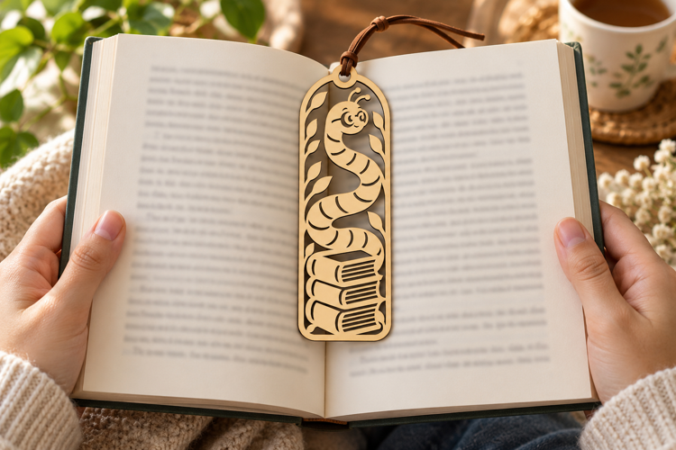 Reading Worm Laser Cut SVG File reading worm svg, bookworm