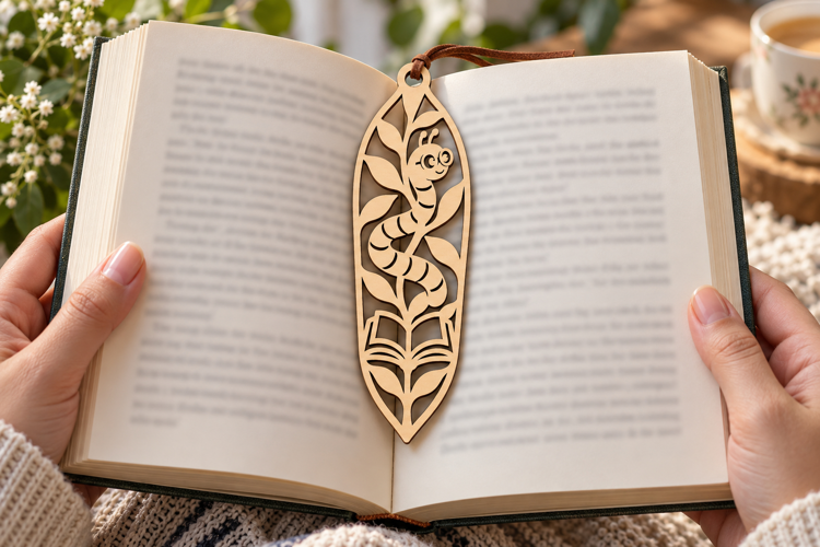 Leaf Bookworm Laser Cut SVG File leaf bookworm svg, bookworm